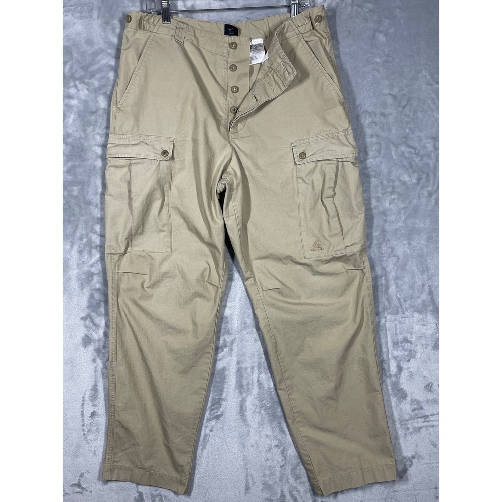 Vintage Nike ACG Khaki Ripstop Cargo Pants Mens 34 Tactical Gorpcore Hiking